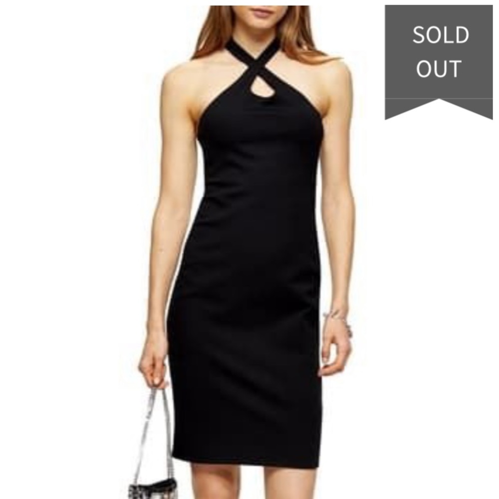 🌟Host Pick🌟TOPSHOP 
Cross Halter Body-Con Dress